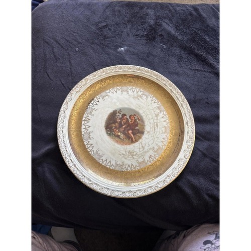 Warranted 22 Karat Gold Floral Design 12" Plate