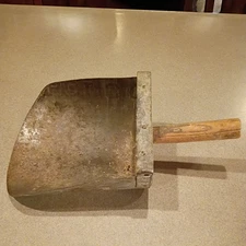 Antique Grain Feed Scoop Wood & Metal 14 Inches Vintage Tin Nails