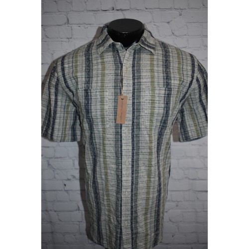 Camisa de Vestir Carbono 2 Cobalto Abotonada Para Hombre Talla Mediana Texturizada Azul Algodón NUEVA - Imagen 2 de 8