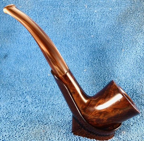Carl Harris Silver Grade Dark Brown 1/4 Bent Dublin BrownSwirl Acrylic Stem - Picture 9 of 18