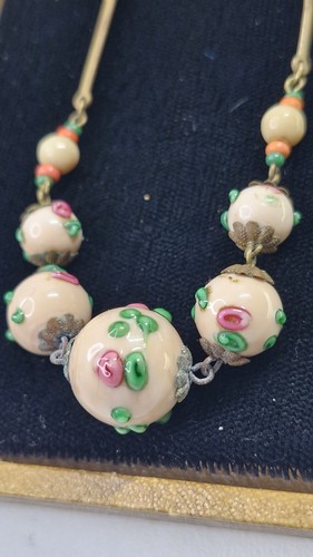 Antiguo collar vintage rosa con cuentas de murano cuentas de vidrio veneciano - Imagen 9 de 10