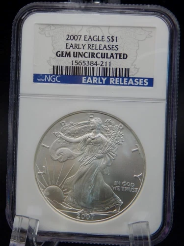 2007 American Silver Eagle ASE NGC GEM UNCIRCULATED - EARLY RELEASES (BF2107)