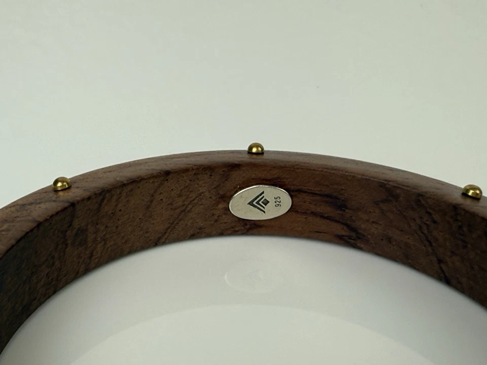 Brazalete Brazalete Silpada Wildwood B3303 Madera Latón Cristal Foto 4 de 4