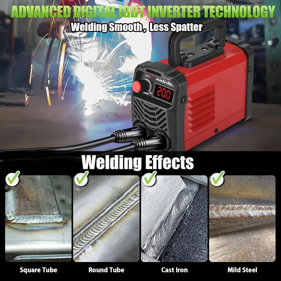 200Amp Stick Welder Welding Machine Portable Inverter 110V 1/16"-1/8" Rod ARC - Image 4 of 4