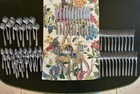 73 Vintage NARCISSUS Daffodil National STAINLESS SILVERWARE & Serving, JAPAN
