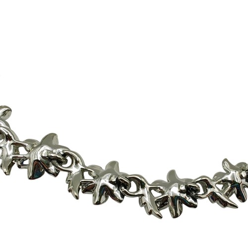 Vintage Necklace SORRELLI Unsigned Blue Stone Silver Floral Setting - Picture 8 of 8