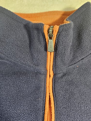 Brooks Brothers Navy Blue & Orange Trip 1/4 Zip Pullover Fleece Jumper Sweater L - Picture 5 of 9