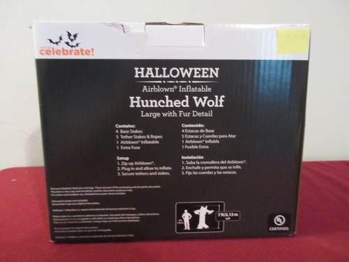 Gebeugter Wolf 7 Fuß groß luftgeblasen aufblasbar. Mit Felldetail. Leuchtet. Halloween - Bild 4 von 9