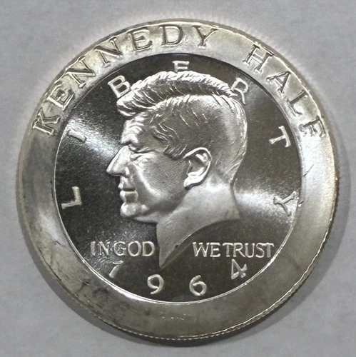 1 oz .999 Fine Silver Round - Kennedy Half FREE SHIPPING!