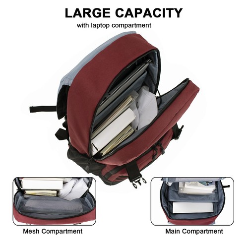 Laptop Backpack with USB Charging Port Fits Up to 17 Inch Laptop, College Bac... - Picture 7 of 7