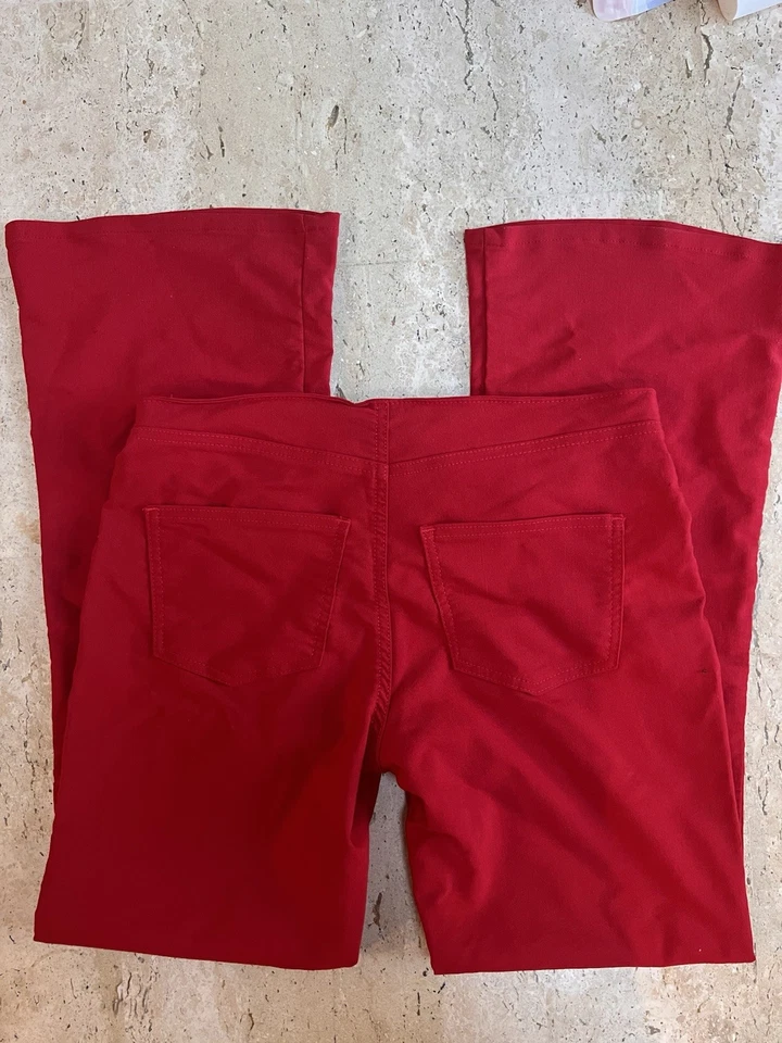 Брюки расклешенные Paris Blues винтажные Y2K красные с низкой талией размер 9 - Изображение 4 из 4