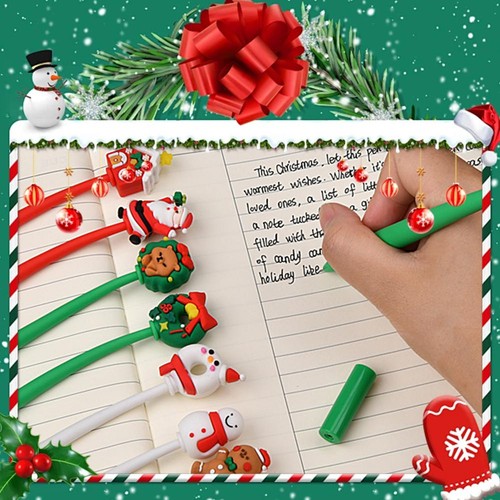 5/10/30xChristmas Pens 2025, Funny Squishy Ballpoint Pens with Cartoon Motifs - Picture 4 of 10