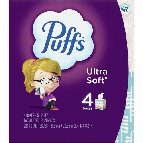 Puffs Ultra Soft Facial Tissue - 2 Ply - WhiteBox - 56/Box - 24 / Carton Puffs