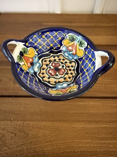 Made in Mexico Q Talavera Lead Free Pottery Bowl - Picture 2 of 7