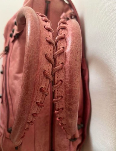 Balenciaga Twiggy 2way Shoulder Bag Handbag Leather Pink Used w/Mirror - Picture 10 of 24
