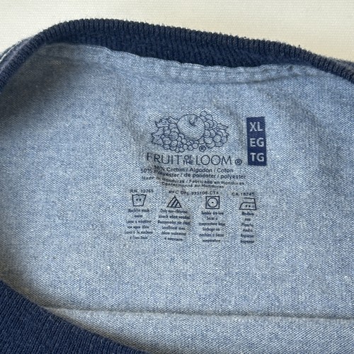 Fruit of the Loom Shirt Mens XL Blue Ringer Crewneck Classic Short Sleeve Tee - Bild 3 von 10