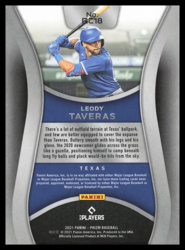 2021 Panini Prizm #RC18 Leody Taveras Texas Rangers Rookie Class Baseball Card - Bild 2 von 2