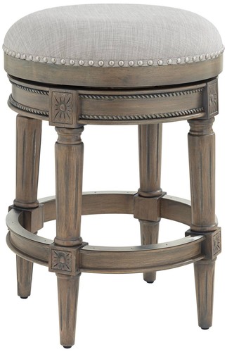 Oliver 26 1/2" Ash Gray Fabric Swivel Counter Stool - Picture 2 of 9