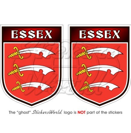 ESSEX Contea Scudo Regno Unito, INGLÉS 75mm Adesivo en Vinilo, Decalcomania x2 - Imagen 1 de 1