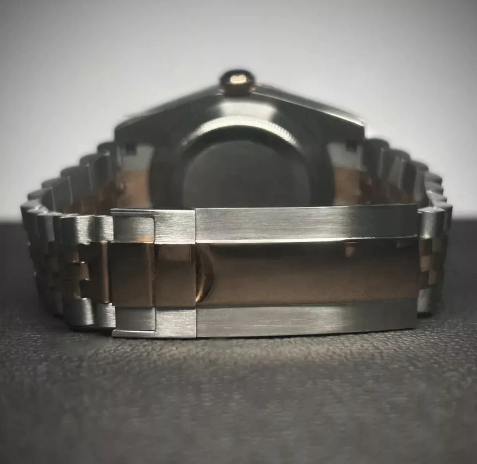 Заказные стальные часы из розового золота 39 мм в стиле DJ Wimbledon с автоматическим механизмом NH35 - Изображение 4 из 4