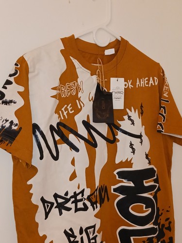 FWRD DENIM Para Hombre Talla MEDIANA MADERA MODERNA Mangas Cortas Nueva con Etiquetas - Imagen 2 de 11