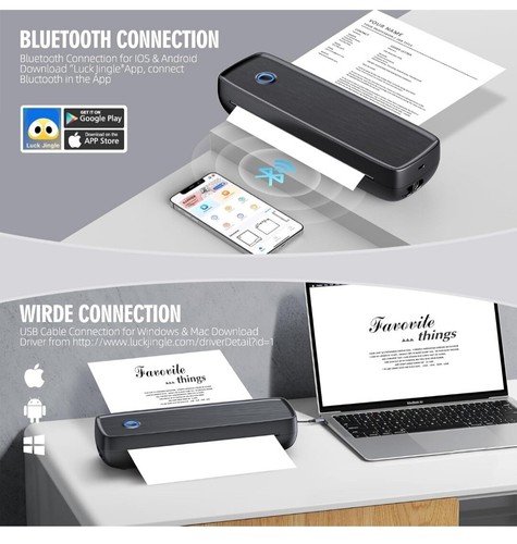 Bluetooth A4 Thermal Printer Inkless Portable Wireless Thermal Printer 4200mAh - Picture 2 of 12