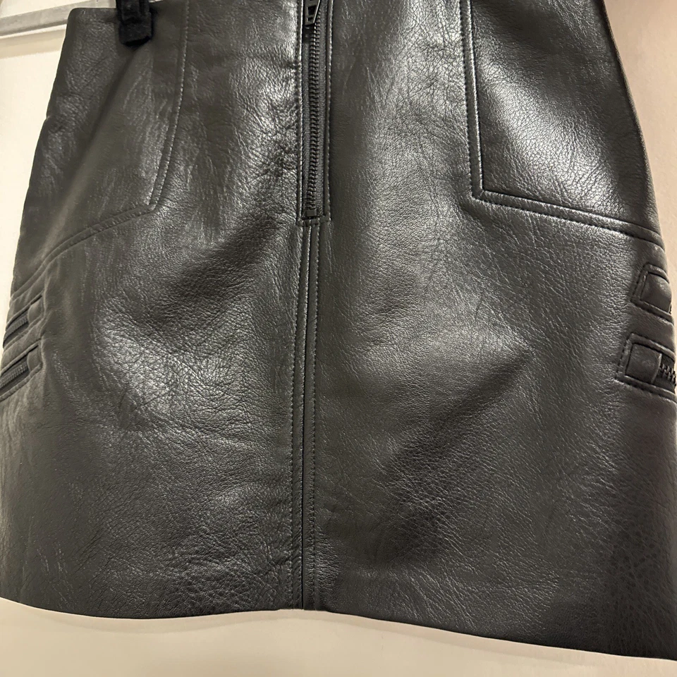 Blank Size 24 Faux Leather Mini Skirt W Zippers - Image 3 of 4