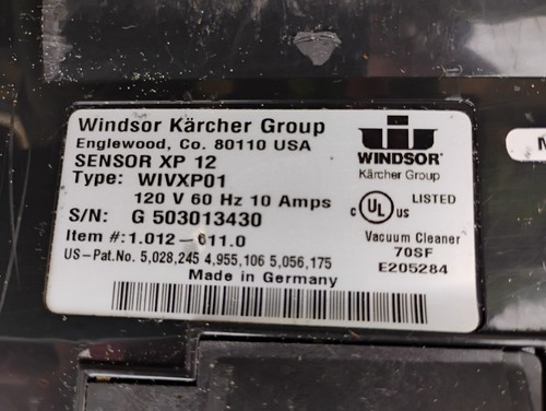 Windsor Karcher Sensor XP12 Aspiradora vertical comercial de 10 amperios con filtros - Imagen 8 de 8