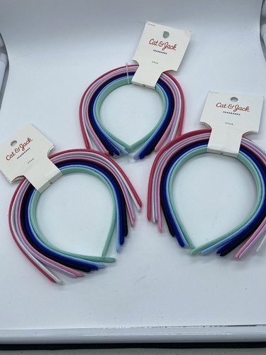 Lot Of 3 Sets Of Cat and Jack Girls Colorful Woven Headbands - Picture 1 of 3