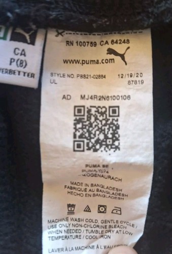PUMA Sweatpants Boys Small (8) Casual Fleece Elastic Pants Full Length Black - Picture 4 of 4