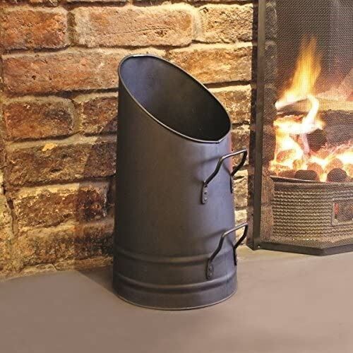 Coal Bucket Kindling Iron Anthracite Scuttle Black Galvanized Fireplace Ash 41cm - 第 9/14 張圖片