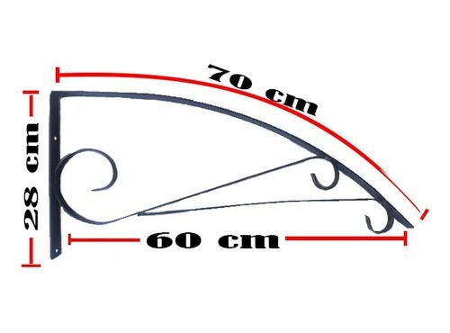 4 x STEEL Awning BRACKETS 11"x28" Eaves Cantilever Canopy Rain Cover Door Window - Picture 3 of 4