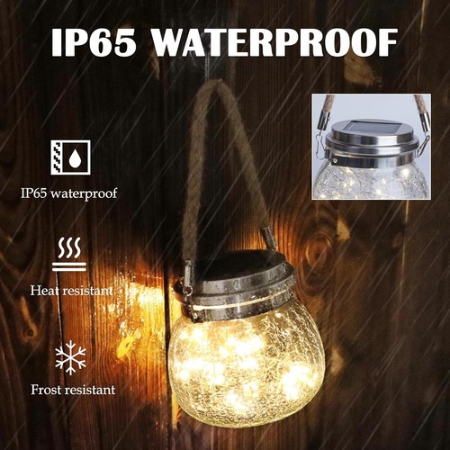2 Pack Hanging Solar Lanterns Outdoor Waterproof Decorative Lights for Garden - Picture 24 of 24