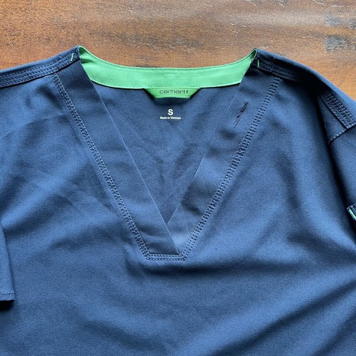 Carhartt Force Scrub Top Damen Small Dunkelblau Taschen Stretch Pullover V-Ausschnitt - Bild 5 von 12