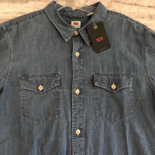Camicia Levis Stile Originale Relaxed Denim L Uomo Blu Jeans Bottoni 2022 Nuova con etichette - Foto 3 di 13