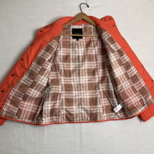 Talbots Womens Quilted Jacket Orange Snap Closure Long Sleeve Sz LP Lightweight - Picture 9 of 15