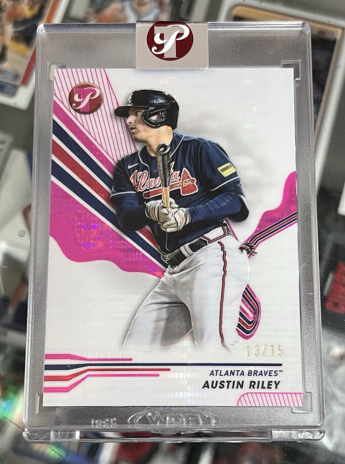 2024 Topps Pristine AUSTIN RILEY Encased Pink Refractor 13/15 Atlanta Braves
