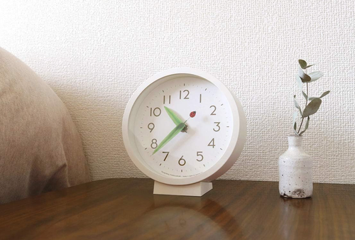 Lemnos Mini Clock Ladybird White SUR20-06, Wall/Table, Studio Surume Design - 第 2/4 張圖片