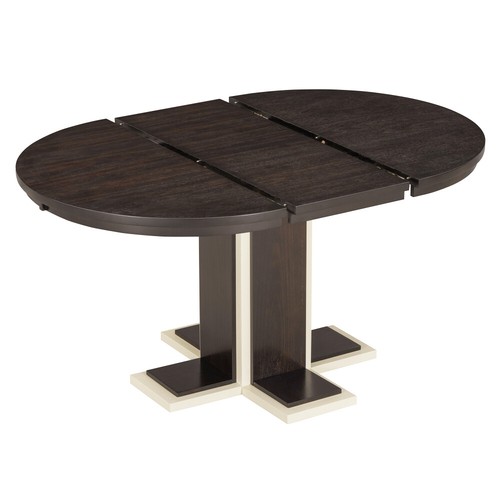 5 Piece Retro Round Dining Table Set Extendable with 4 Chairs Espresso - Picture 66 of 71