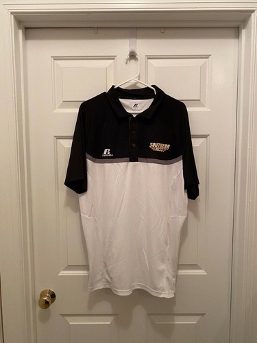 NWT University of Southern Mississippi Golden Eagles White Gold Polo Shirt Large - Picture 1 of 1