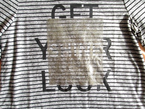 ESPRIT SHIRT GRAU MELIERT SCHWARZ LEINEN GESTREIFT TYPO METALLIC PRINT L, 40 NEU - Bild 6 von 10