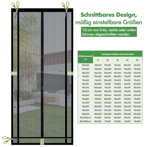 Sekey Magnet Fliegengitter Tür Insektenschutz Türvorhang Moskitonetz 70 Größen - Bild 96 von 660