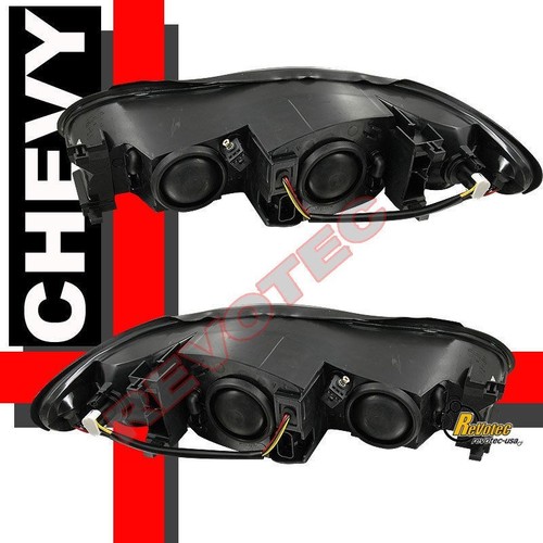 00-05 Chevy Monte Carlo SS faros de carcasa negros RH + LH 01 02 03 04 - Imagen 2 de 2