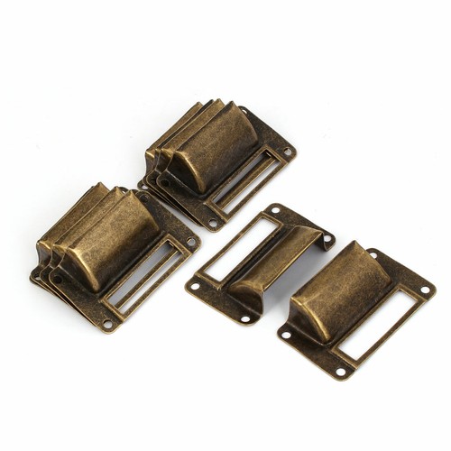 Library Post Office File Drawer Pulls Label Holder Bronze Tone ...
