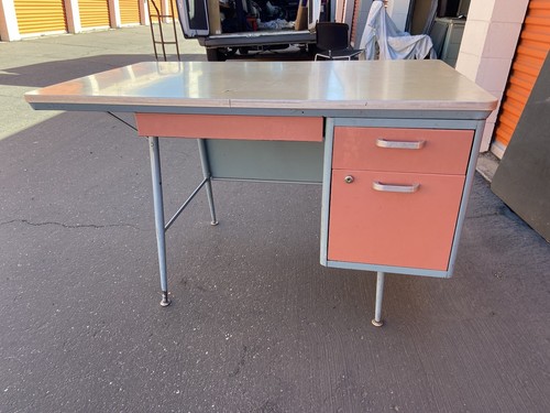 Mid Century Modern Metal Teachers Desk - Picture 2 of 12