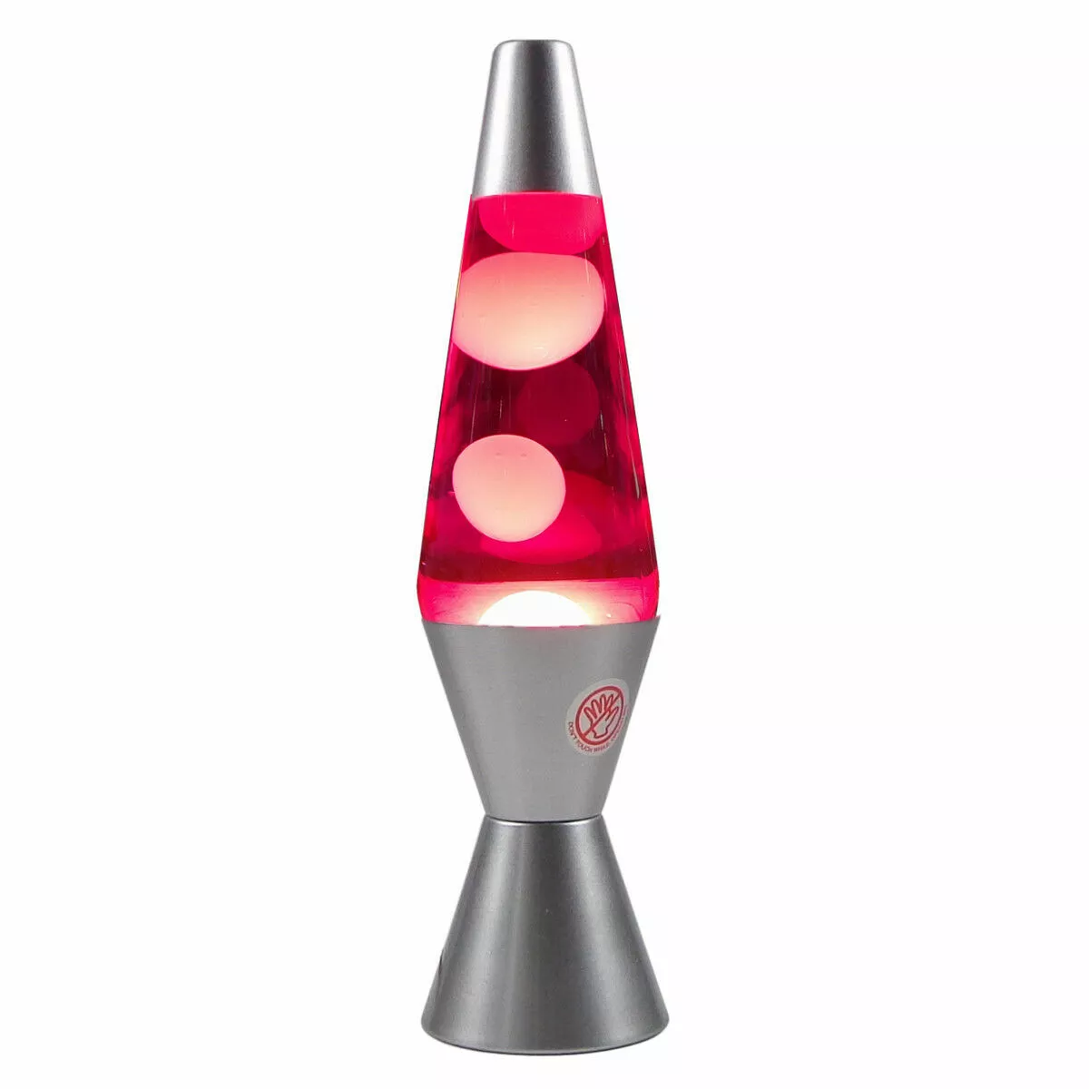 Motion Pink White Lava Lamp 37cm Silver Base Party Night Light Bedside Lamp