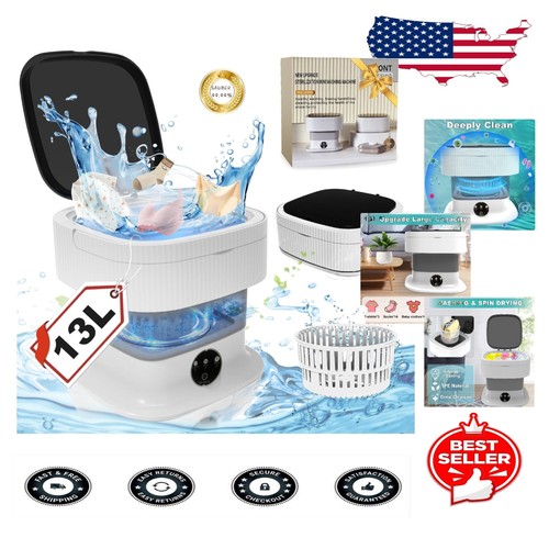 Portable 13L Mini Washing Machine with Spin for Travel - Eco-Friendly & Compact