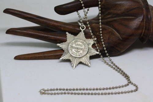Unique 60 Years Service Awards Octagon Star Silver Necklace 18" Cable Chain 2MM - Picture 6 of 22