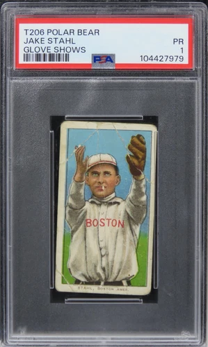 1909 T206 Polar Bear Jake Stahl (GLOVE SHOWS) PSA 1 PR