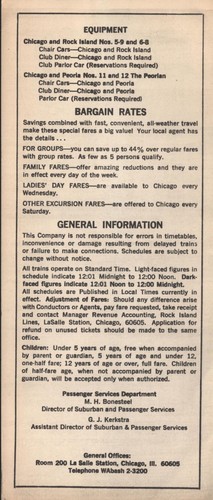 Tabla de tiempo de ferrocarril - Rock Island Lines - 1971 - Imagen 2 de 2